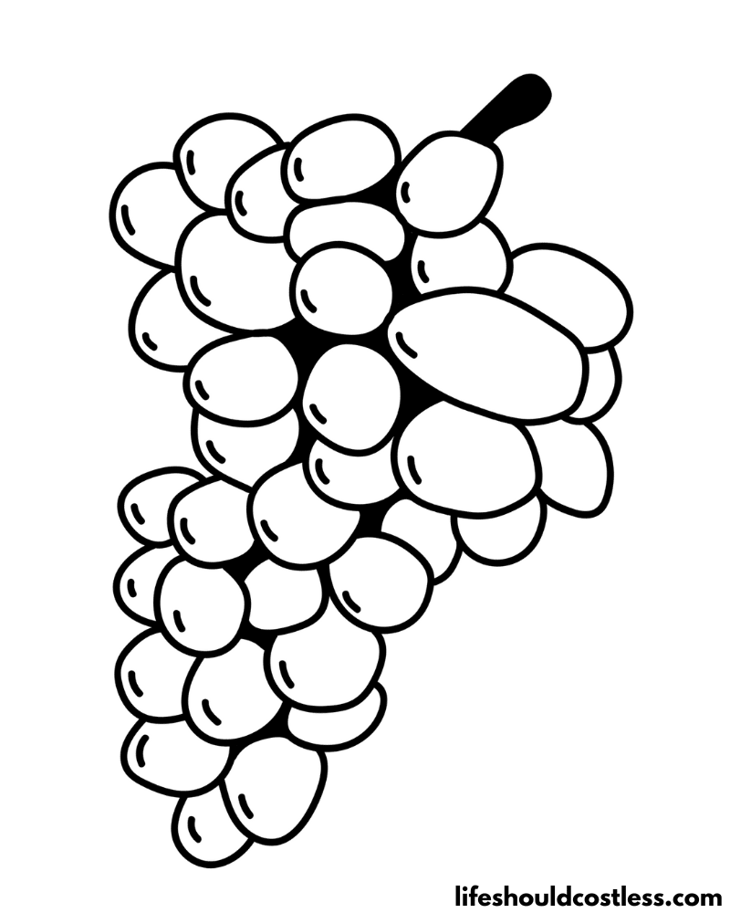 Grape coloring pages free printable pdf templates