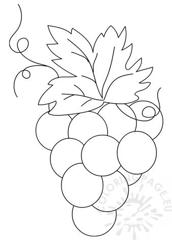 Printable bunch of grapes template coloring page