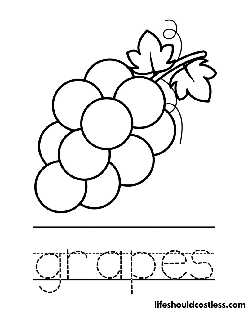 Grape coloring pages free printable pdf templates