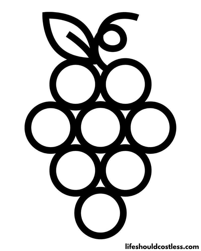 Grape coloring pages free printable pdf templates