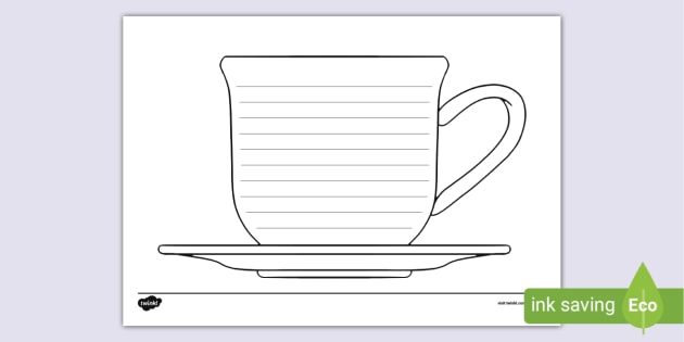 Tea cup writing template teacher made