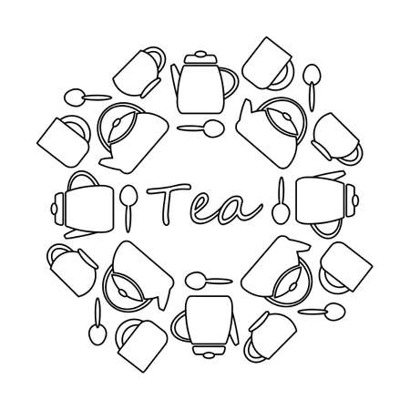 Tea coloring page cliparts stock vector and royalty free tea coloring page illustrations