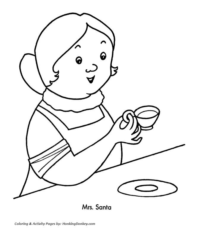 Christmas santa coloring page