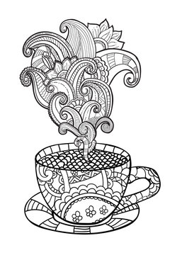 Coffee coloring page images â browse photos vectors and video