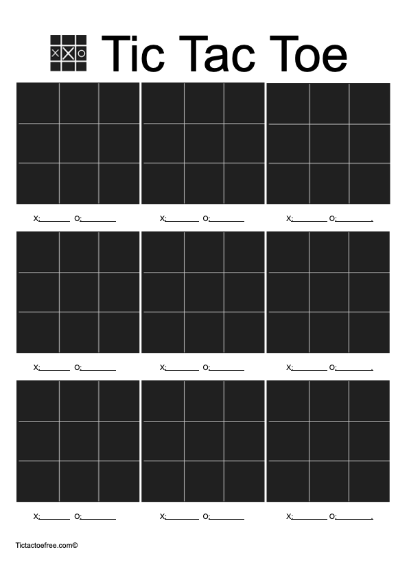 Printable tic tac toe sheets download free boards to play