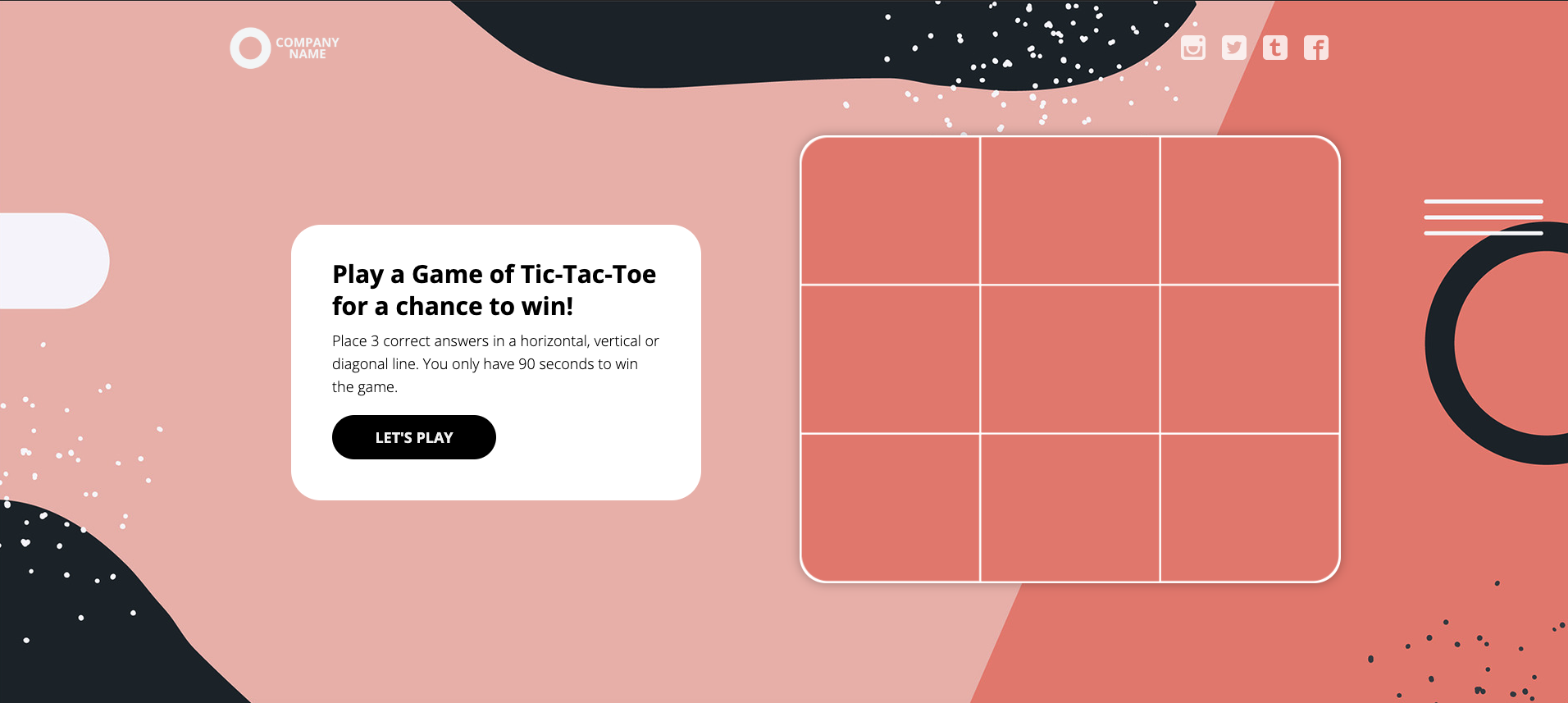 Tic tac toe quiz