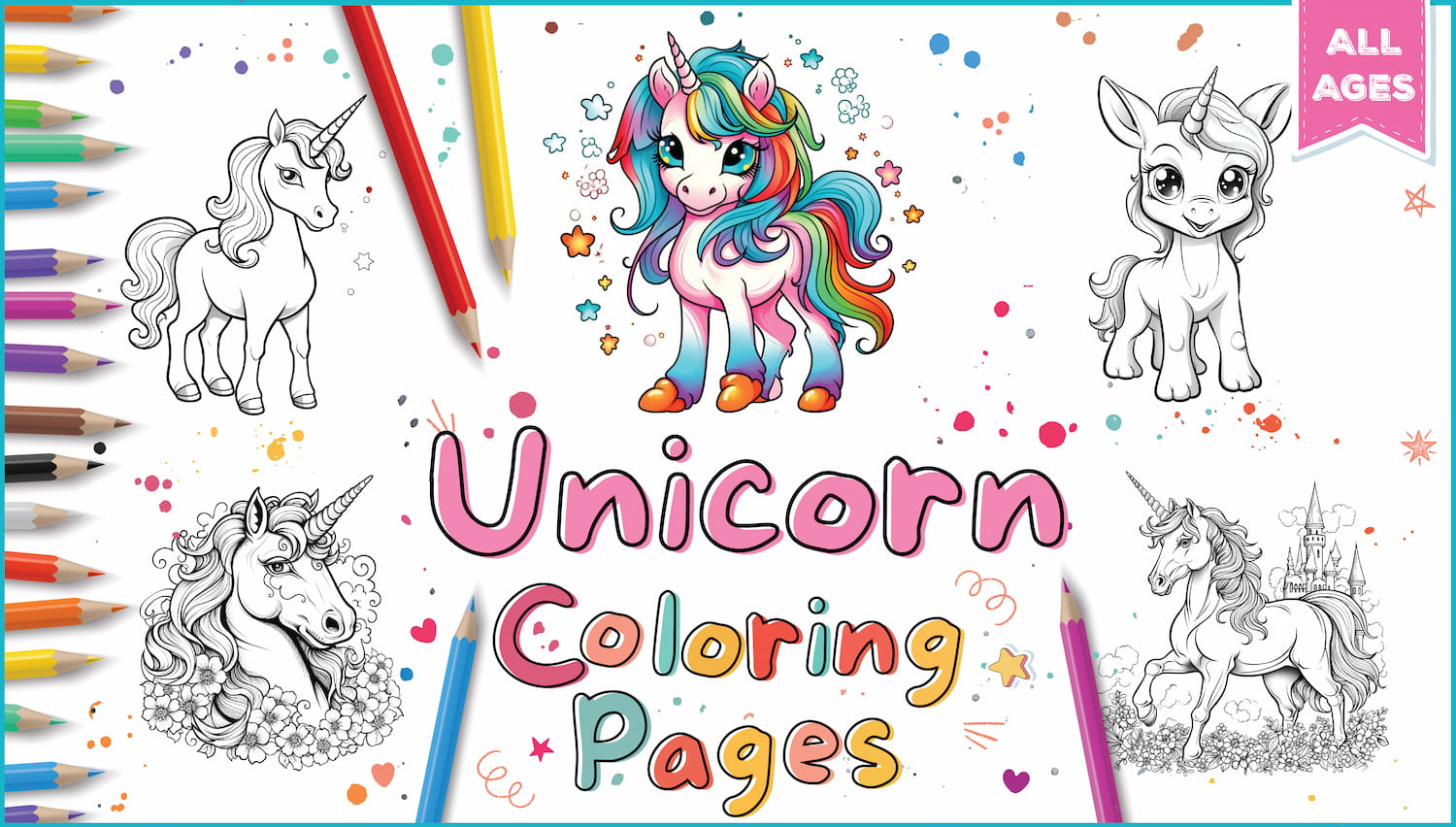 The best unicorn coloring pages for kids adults