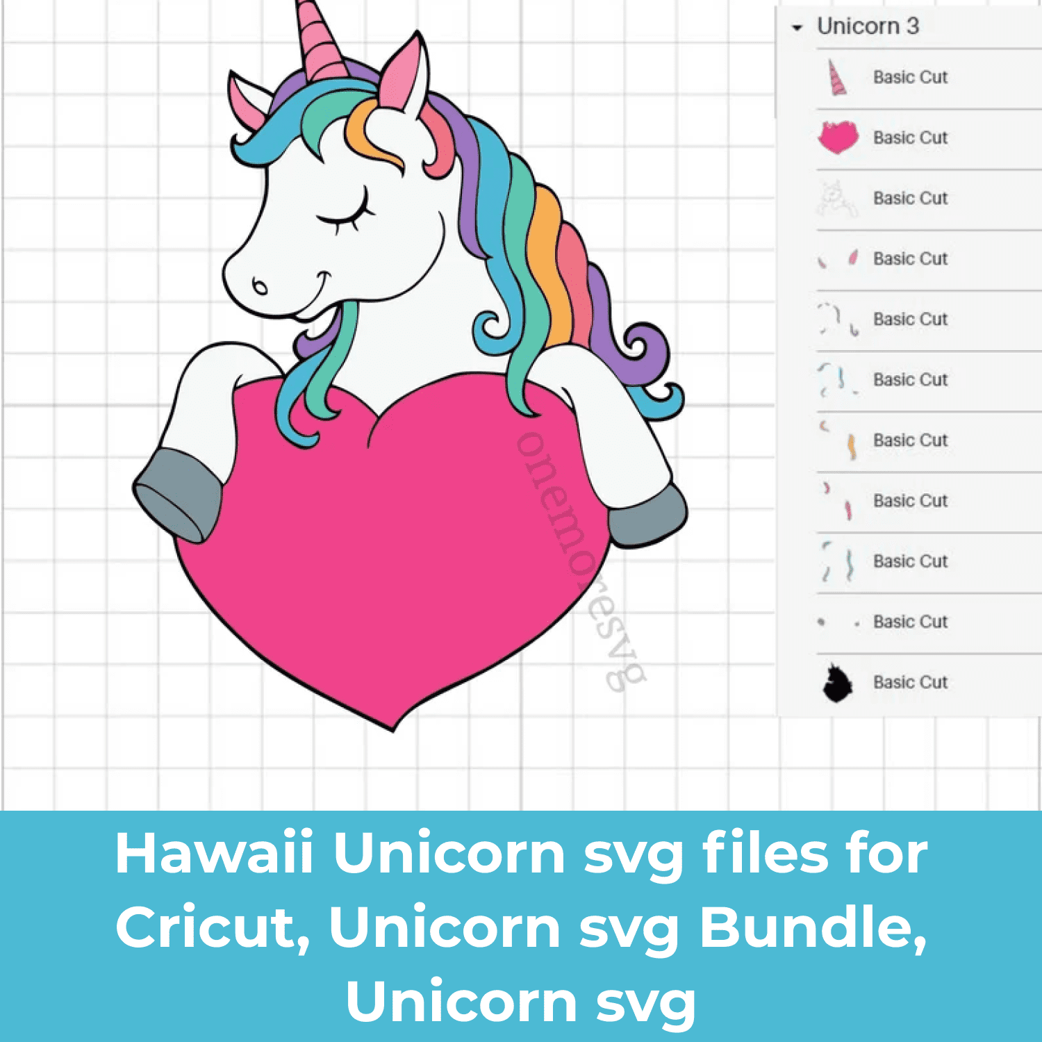 Kawaii unicorn svg files for cricut â