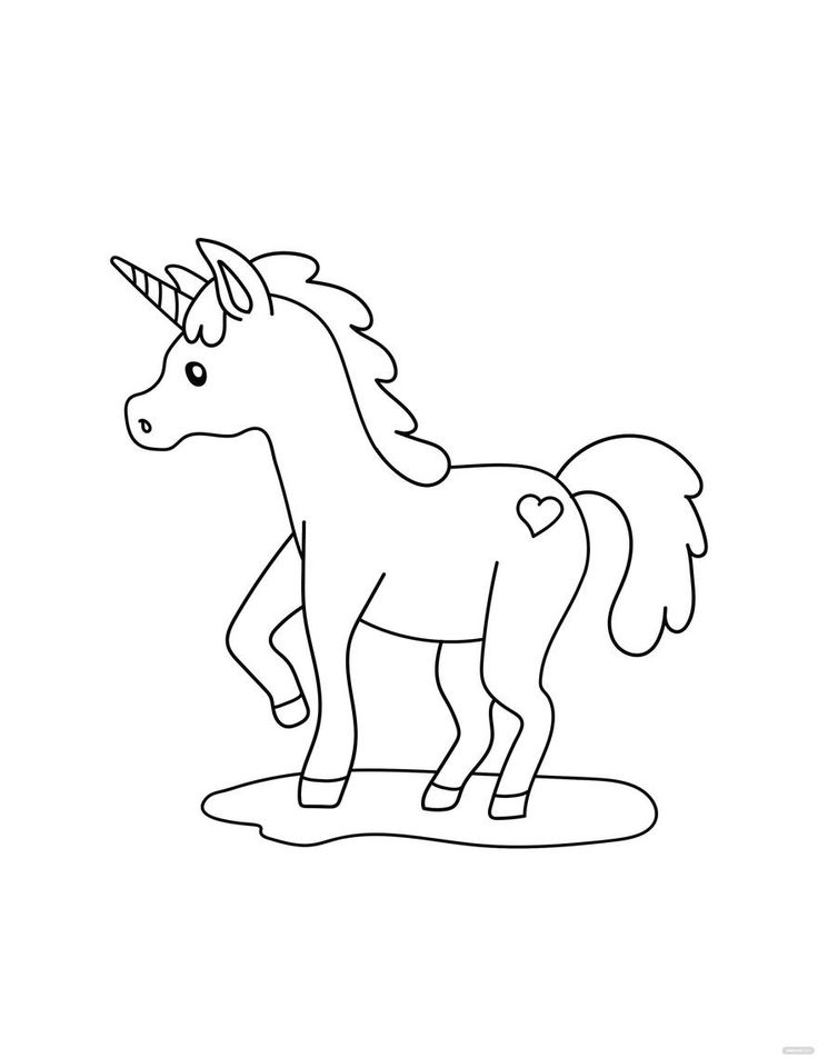 Easy unicorn colorg page unicorn colorg pages colorg pages graphic illustration