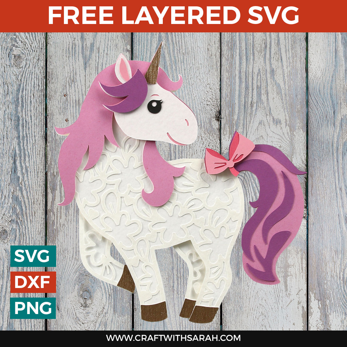 Free unicorn layered svg