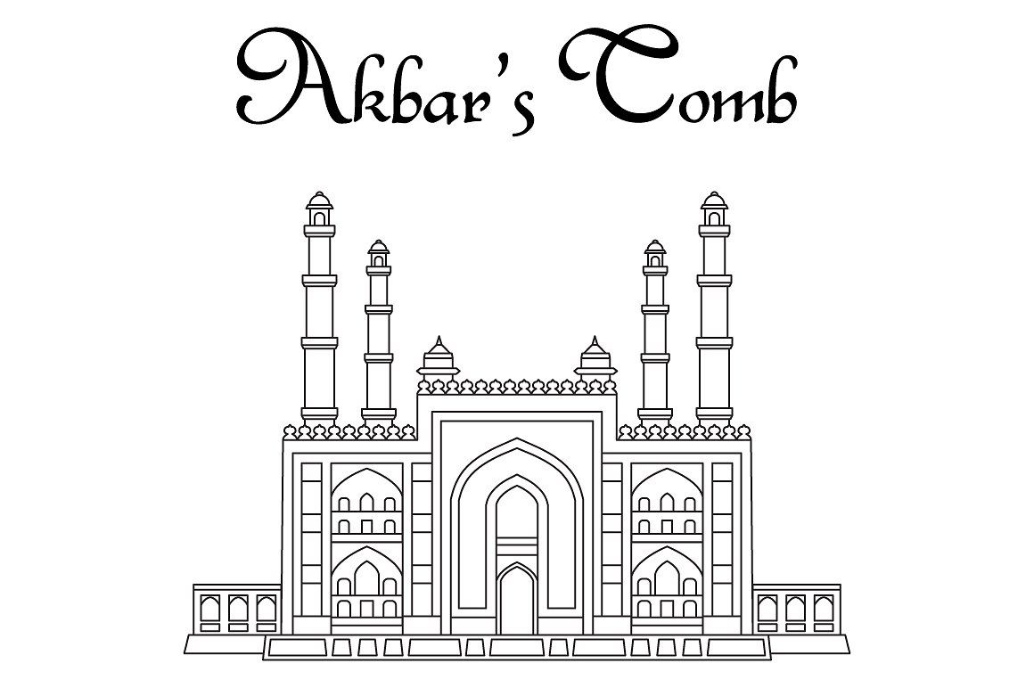 Coloring pages with indian temples by dacascas