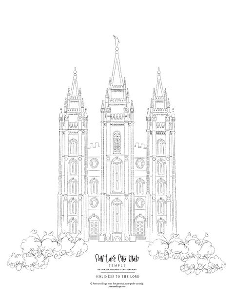 Salt lake city utah temple coloring page pinto tioga llc