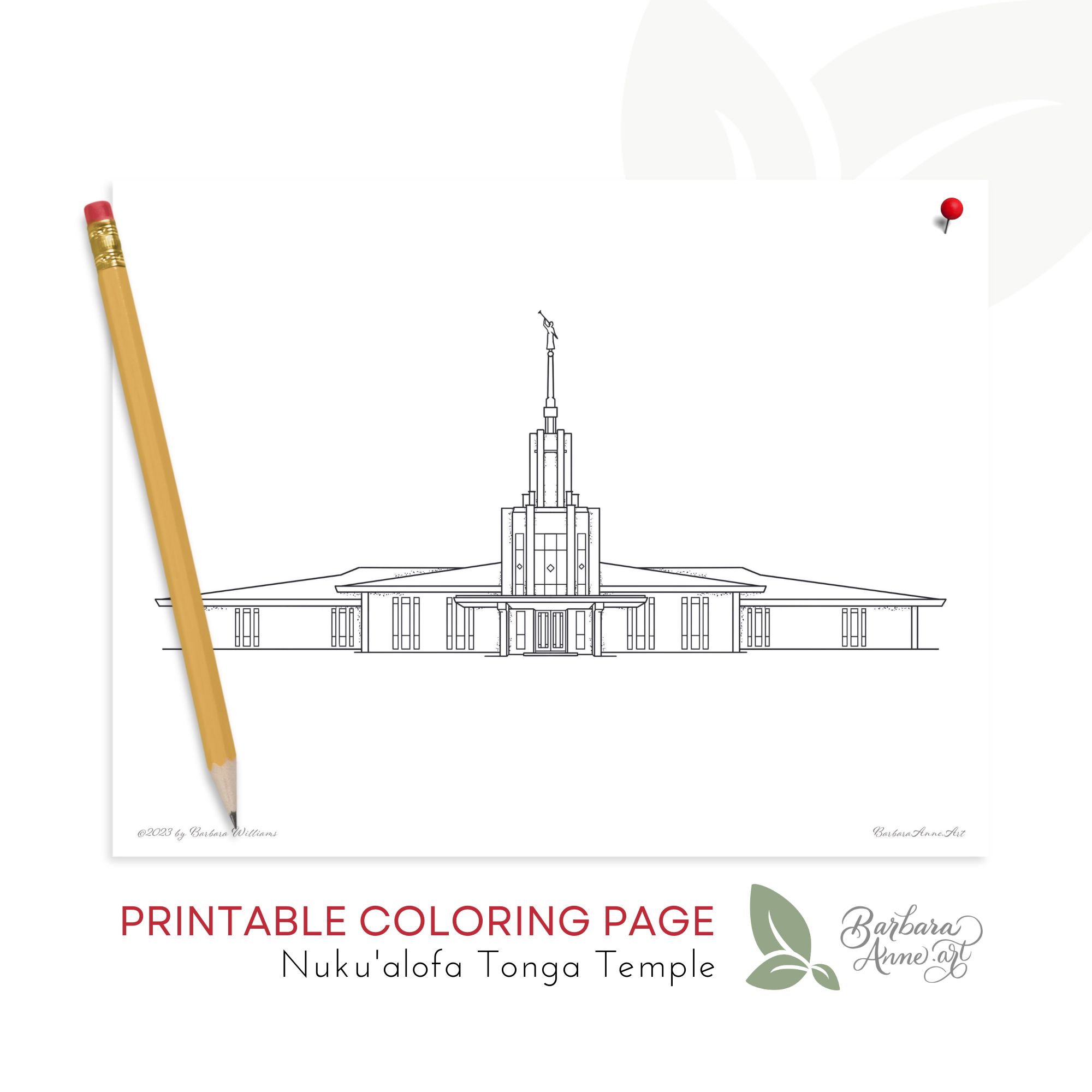 Nukualofa tonga temple printable coloring page