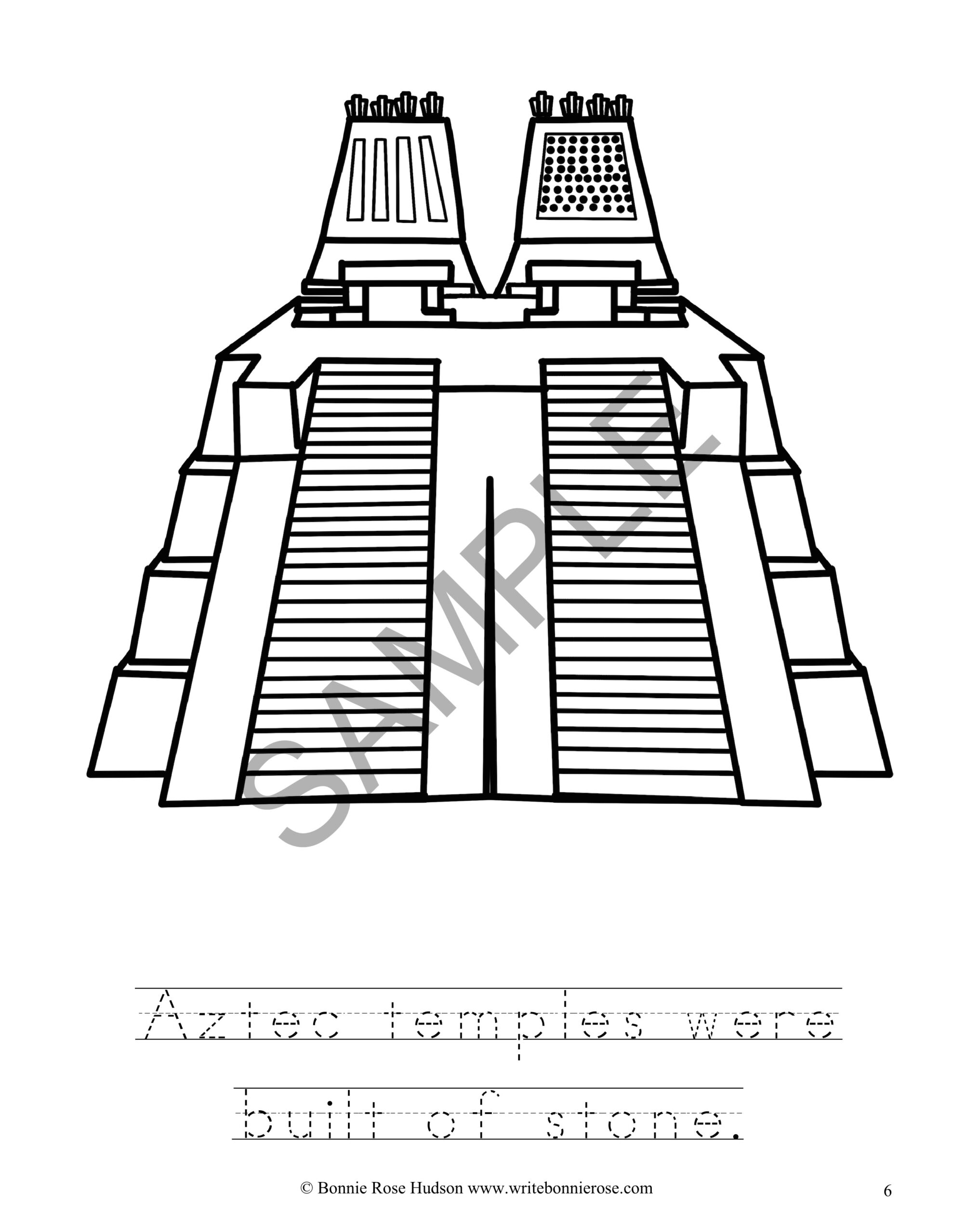 Ancient history coloring book aztec