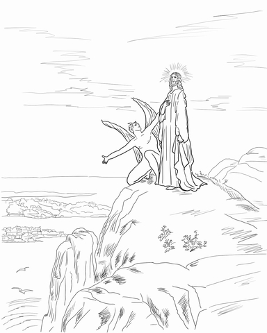 Jesus temptation coloring page free printable coloring pages