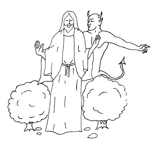Discover the temptation of jesus through coloring pages