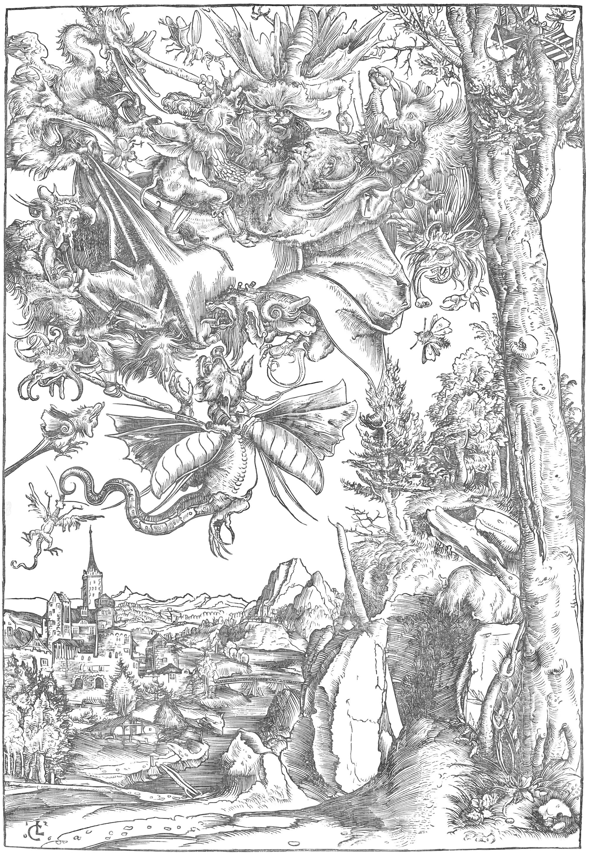 The temptation of saint anthony by lucas cranach the elder