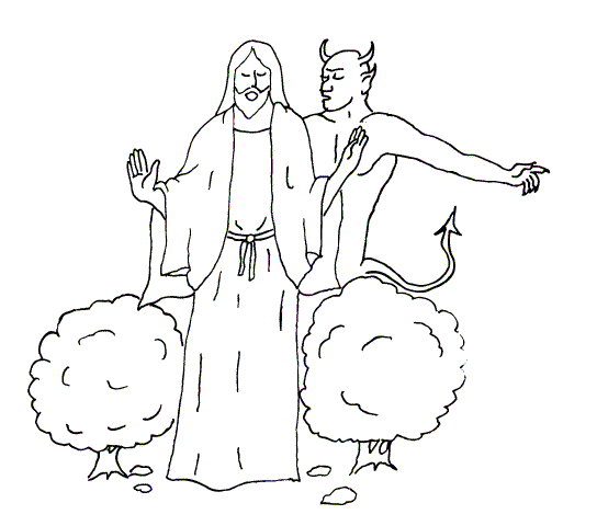Discover the temptation of jesus through coloring pages