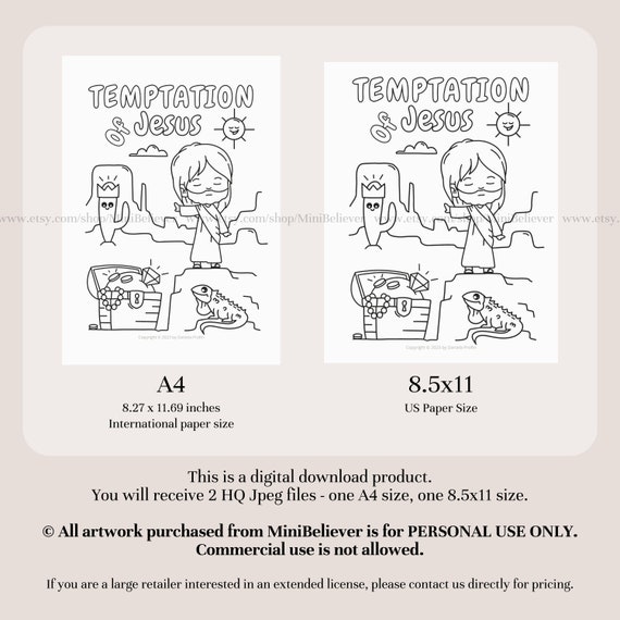 The temptation of jesus coloring page bible coloring pages childrens scripture coloring christian kids activities sunday school craft