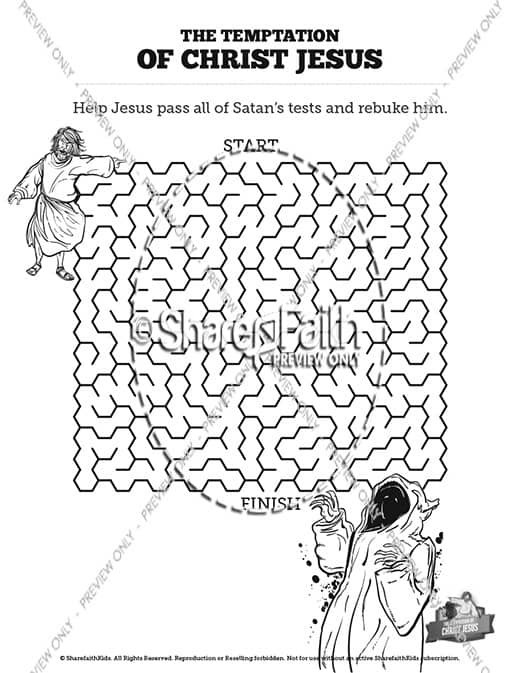 Matthew jesus tempted bible mazes â