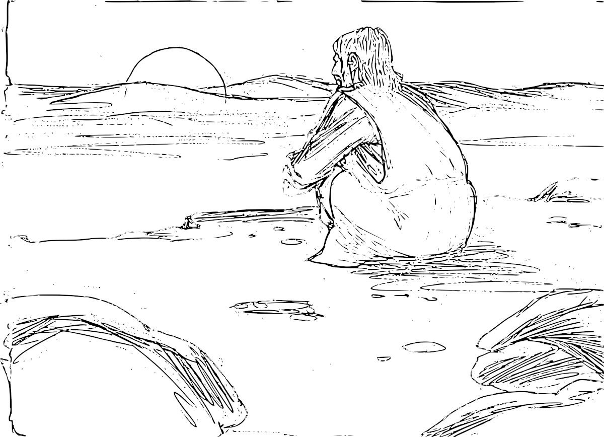 Jesus is tempted in the desert coloring pages