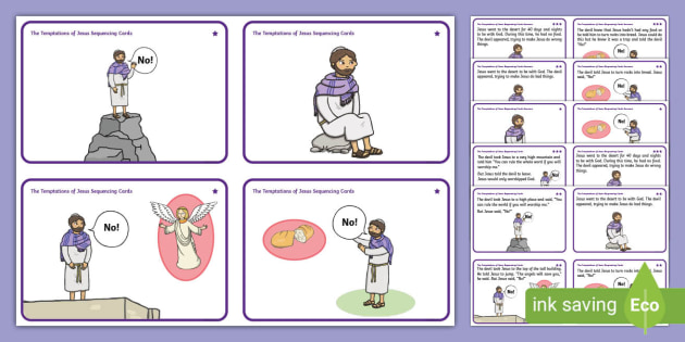 The temptations of jesus sequencing worksheet teacher
