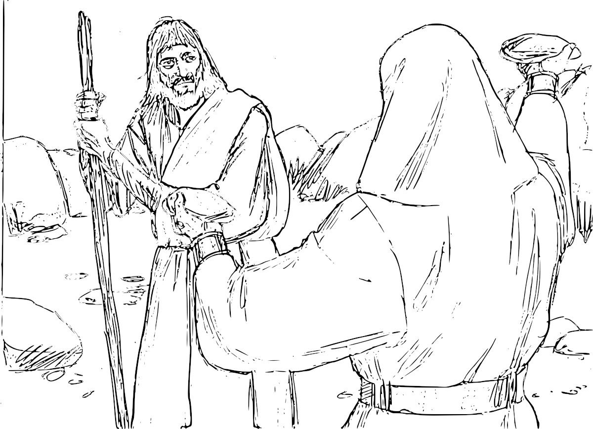 Jesus is tempted in the desert coloring pages