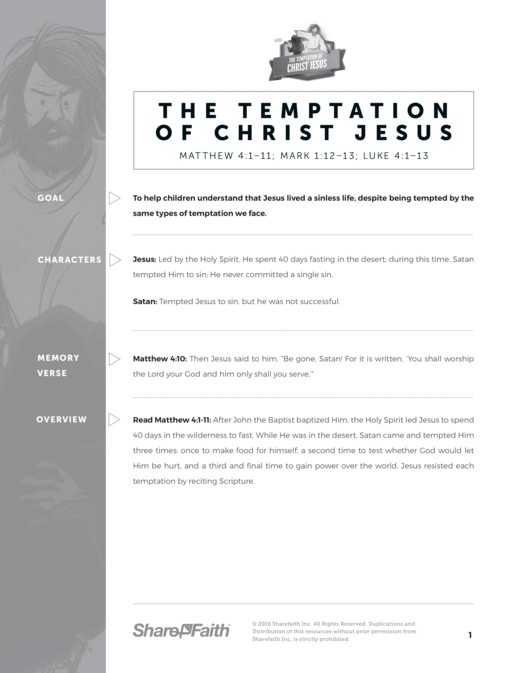 Matthew jesus tempted sunday school coloring pages clover media