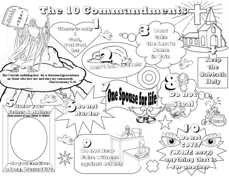 Ten mandments coloring pages