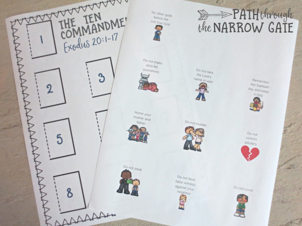 Ten mandments printable craft