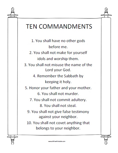 Ten mandments â free printable