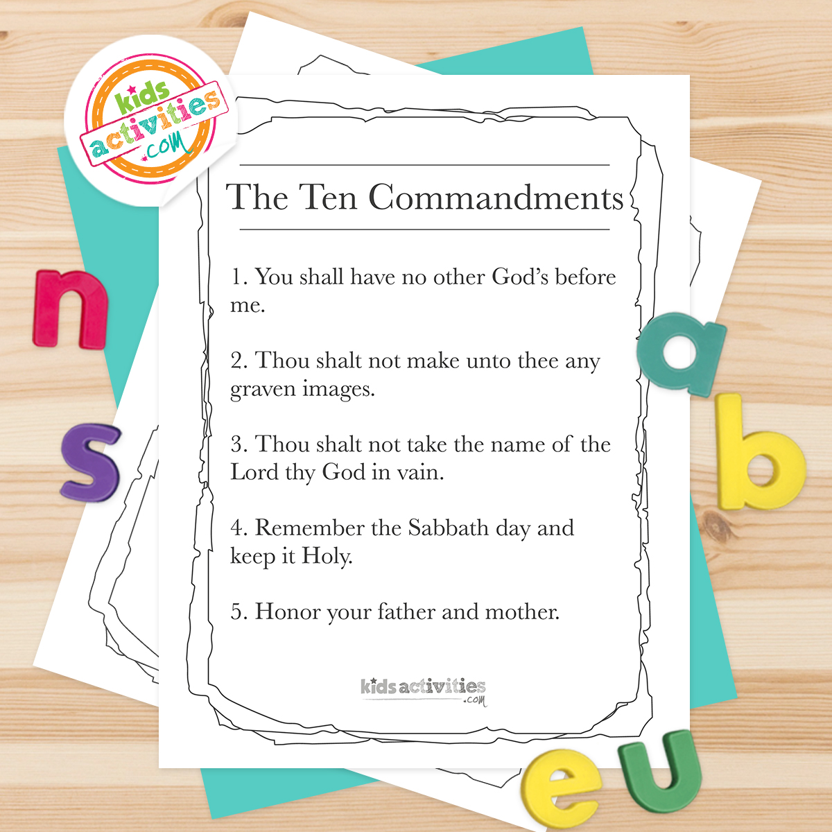 Ten mandments printable kids activities blog