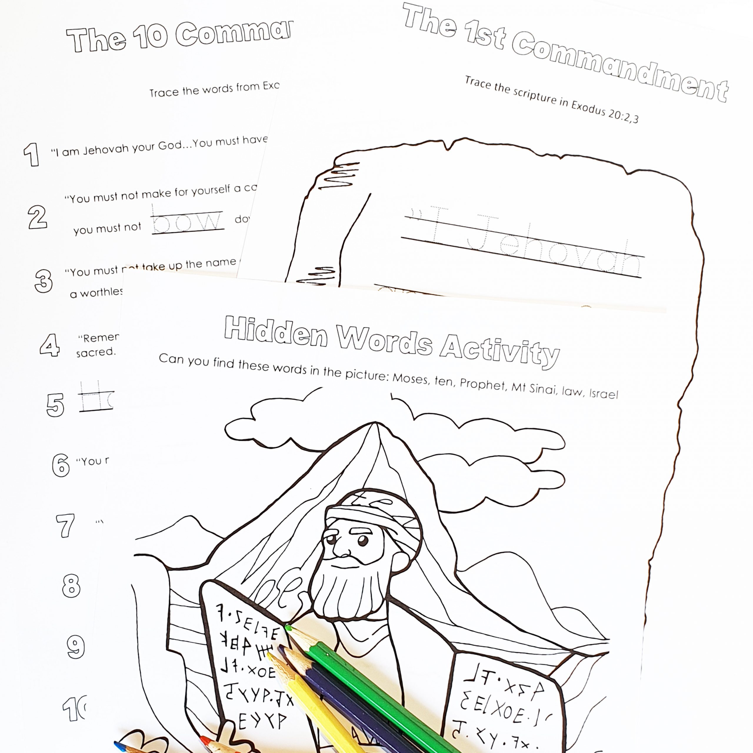 The ten mandments activity set instant pdf download â i shop jw