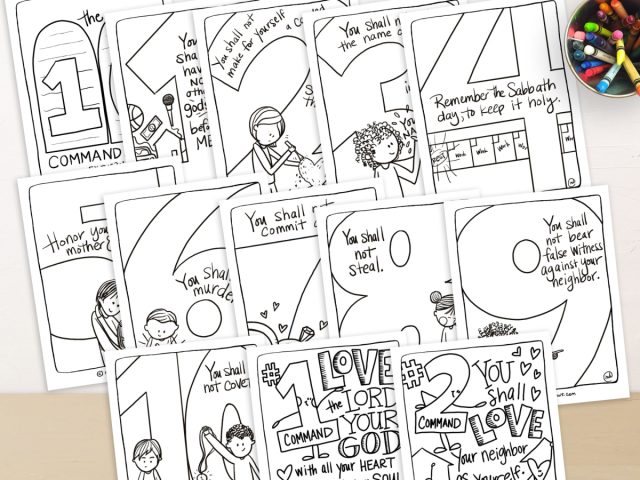Printable bible verse full page coloring pages mandments