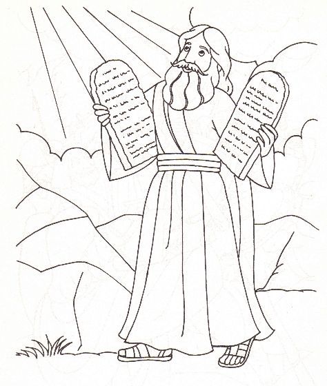 Moses and the ten mandments coloring page bible coloring pages sunday school coloring pages bible coloring