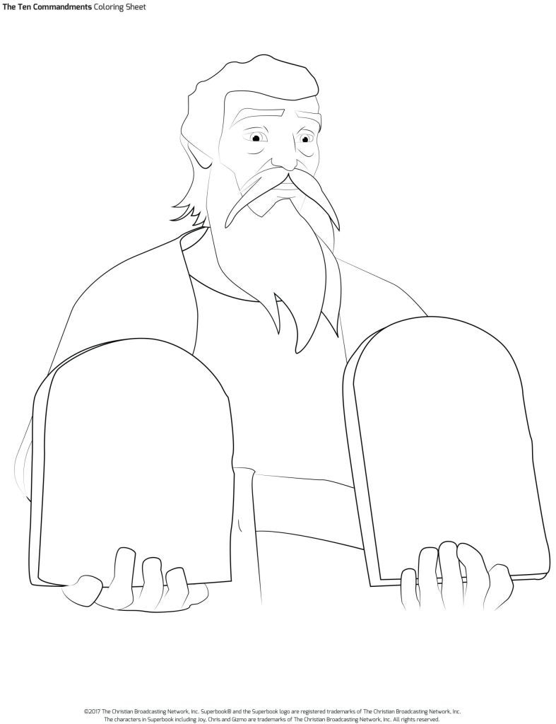 Ten mandments coloring sheet â superbook academy