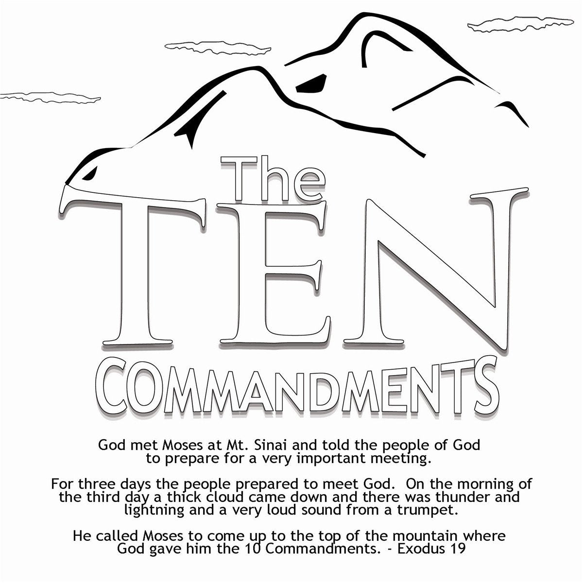 Mandments coloring card by memory cross â