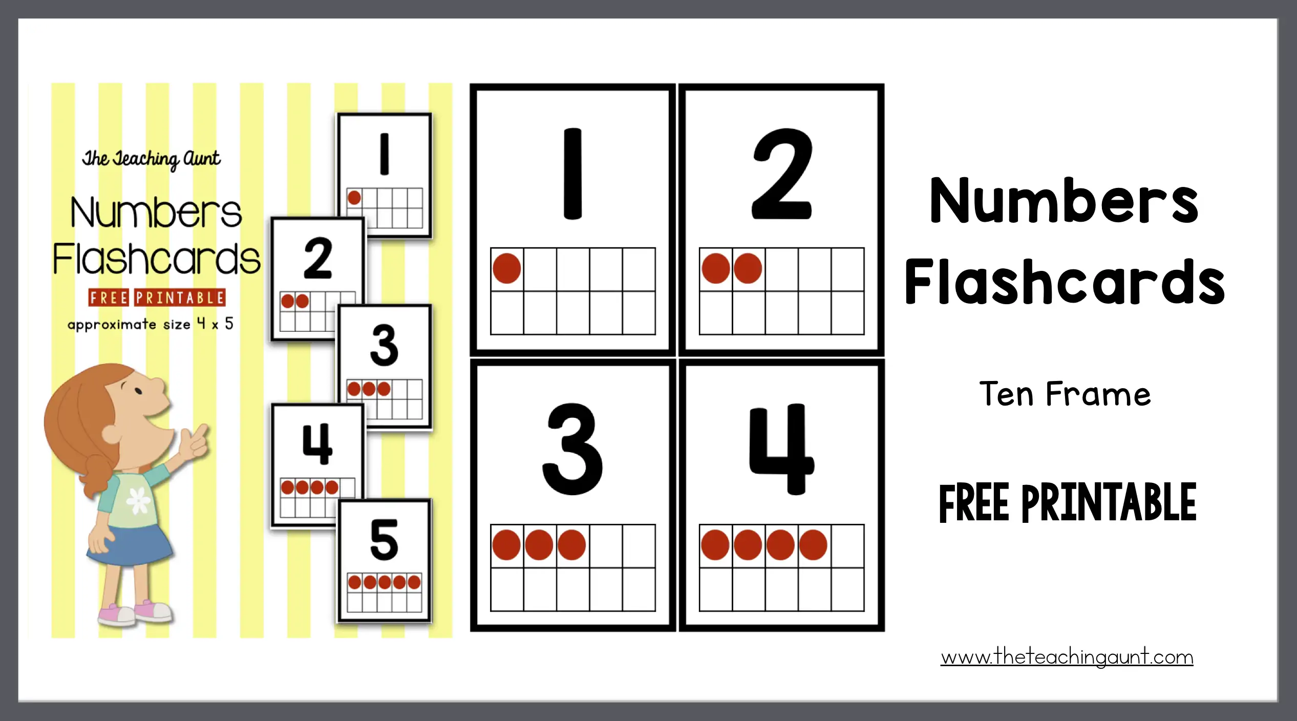 Numbers flashcards ten frame
