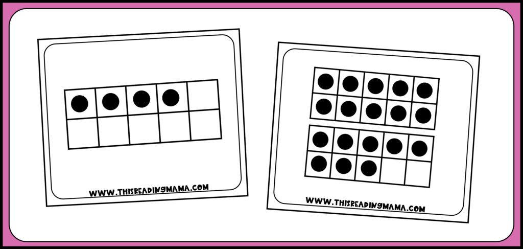 Ten frame flashcards