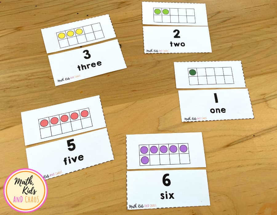 Ten frames flash cards