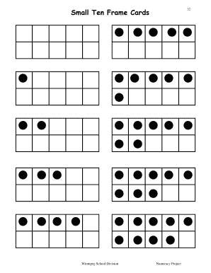 Ten frame cards