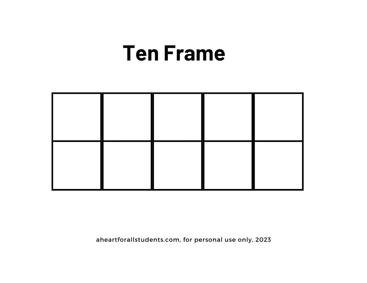 Free printable ten frame cards templates activities
