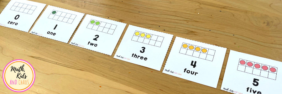 Ten frames flash cards