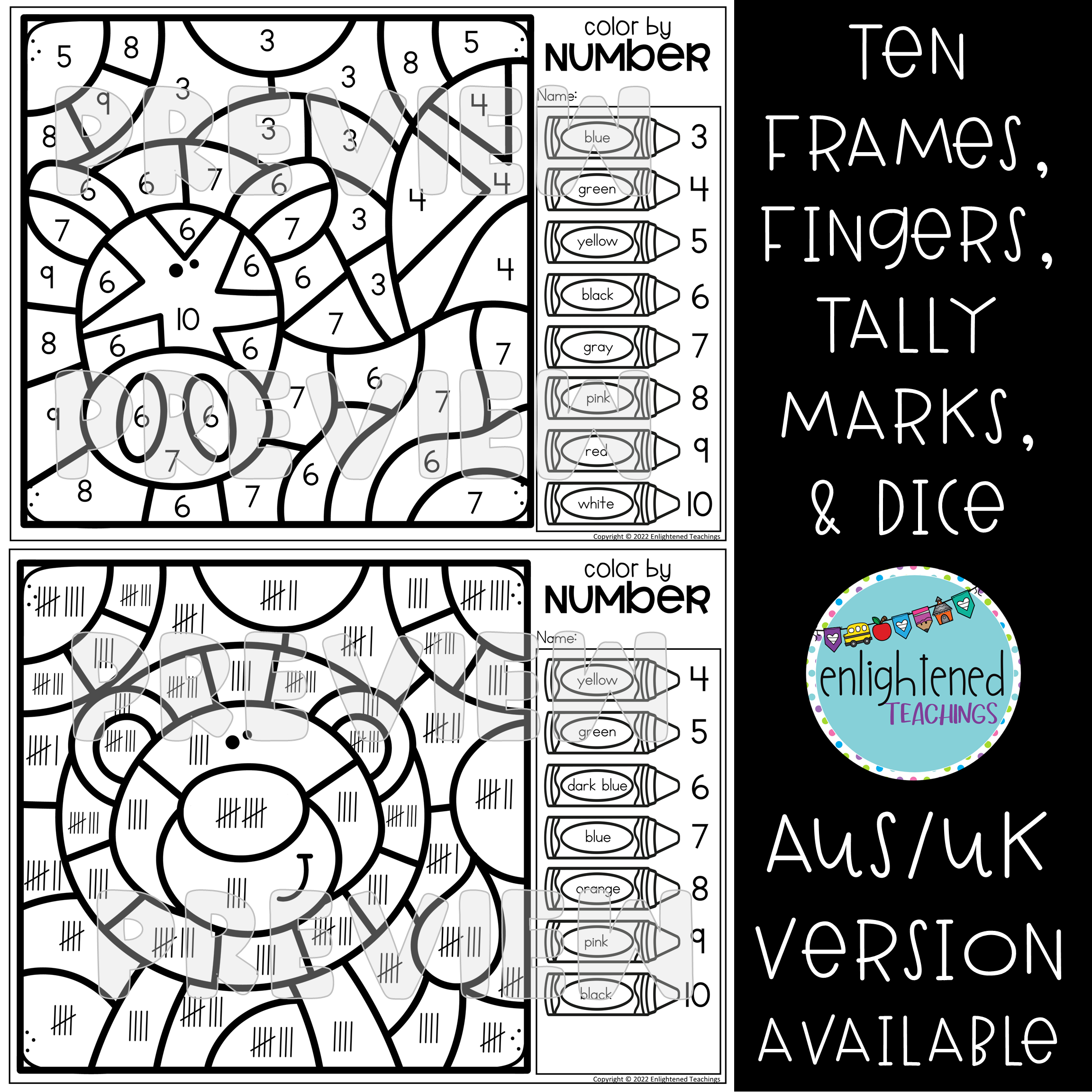 Zoo themed number subitizing worksheets color by number subitizing to zoo animals made by teachers