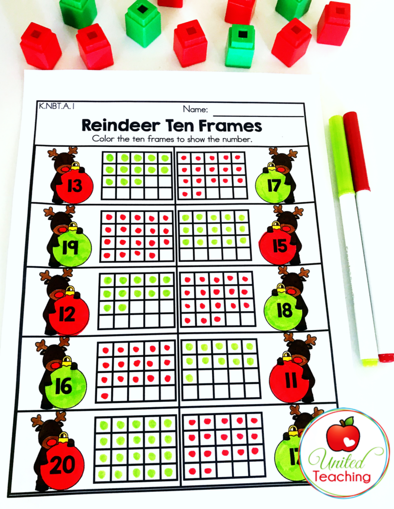 Christmas math and literacy kindergarten no prep activities