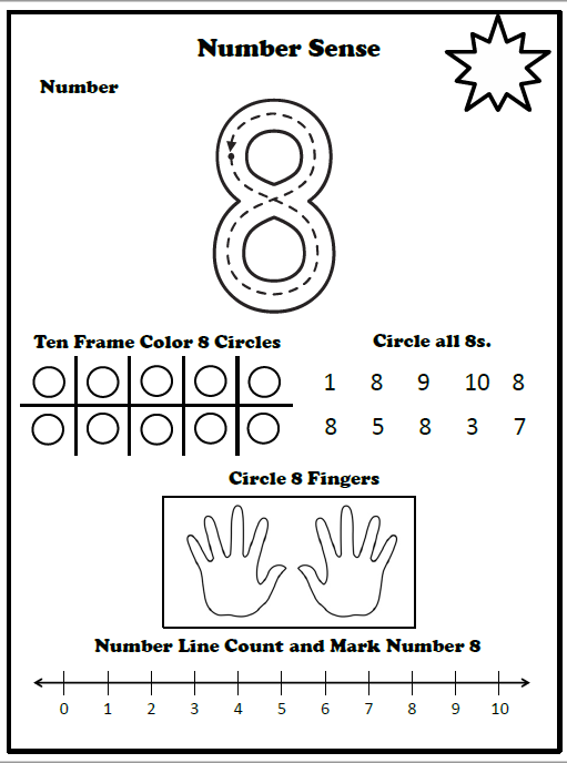 Kindergarten math number sense worksheets made by teachers