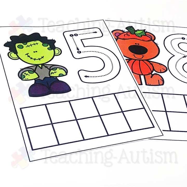 Halloween ten frames task box