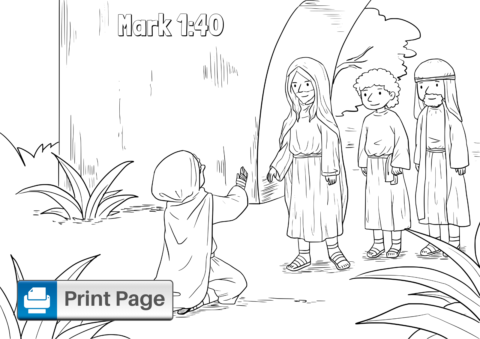 Jesus heals the leper coloring pages for kids â connectus