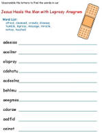 Jesus heals the man with leprosy printable activity sheets