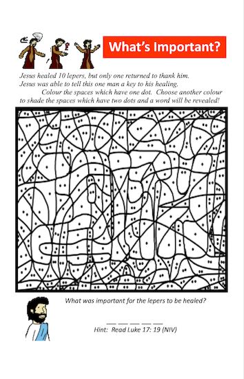 Lepers one man thanks jesus activity book lutheran tract mission